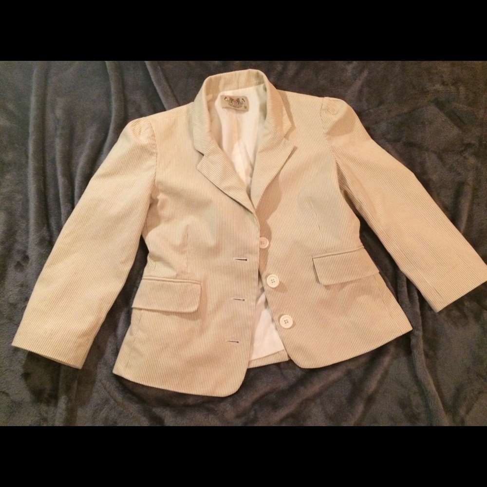 Juicy couture.. Cream and white Seersucker jacket
